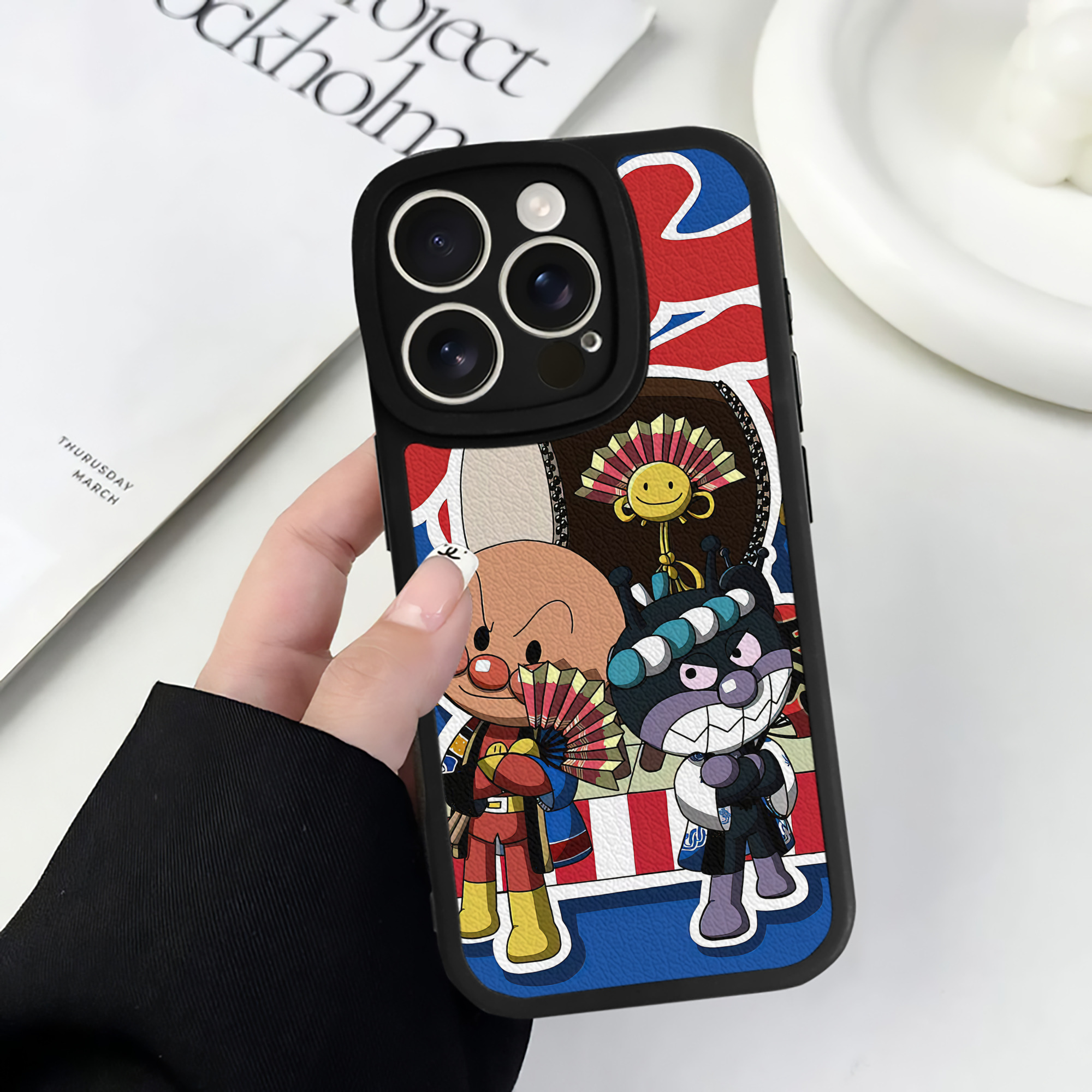 （画像用） アンパンマン Anpanman 【iPhone 16シリーズ対応】シリコンスマホケース（レザー調） 材質：シリコン